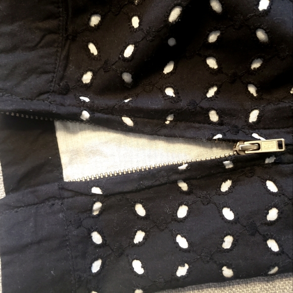 Mango 100% Cotton Pointelle Black Skirt - Picture 4 of 6